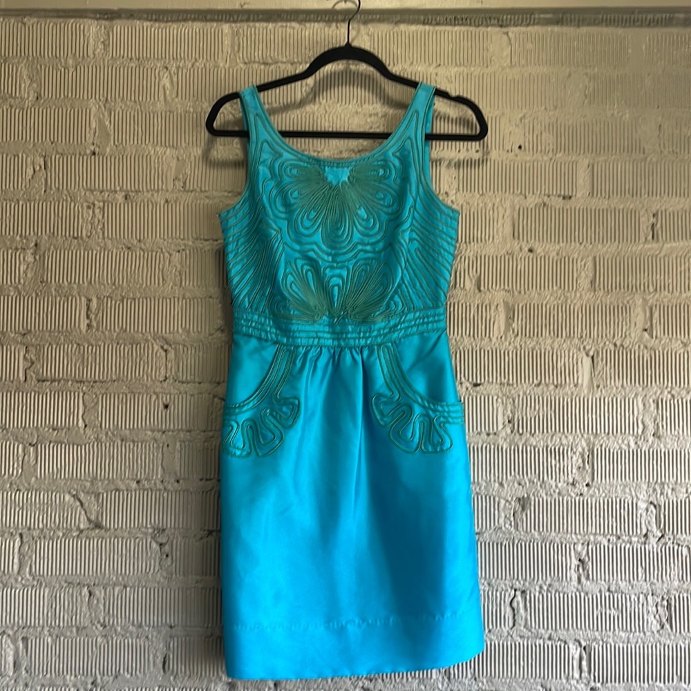 M60 miss sixty blue dress with green piping